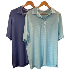 Set of 2 WALTER HAGEN Golf Shirts Performance 11 Light Blue & Medium Blue, Large